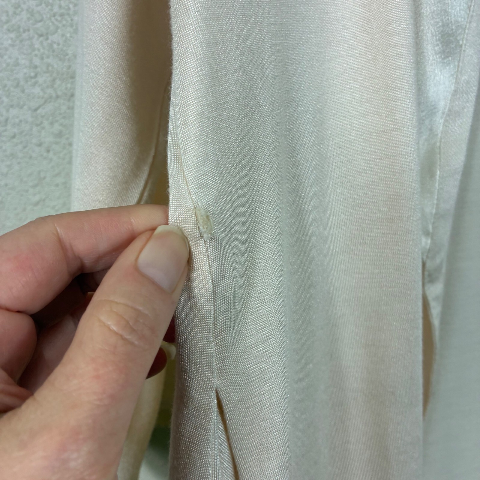 VTG 80/90s Valentino Intimo Satin Trim Robe Small Ivory Quiet Luxury Loungewear