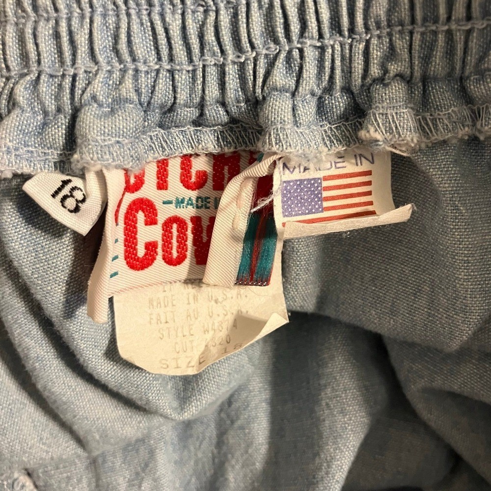 VTG Gotcha Covered cotton light blue denim pull-on maxi skirt Women’s Sz 18 USA