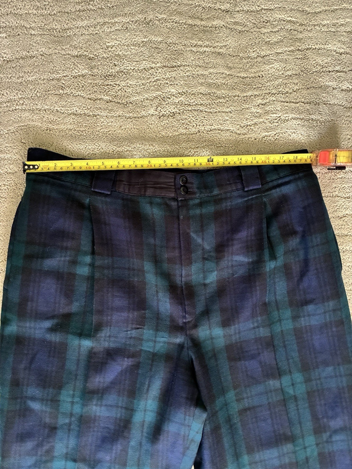Vintage Giorgio Sant Angelo Wool Plaid Trousers 38 waist prep/dark academia