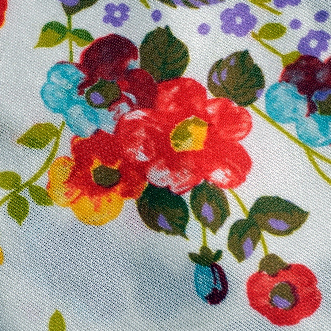 Retro 70s Floral Dagger Collar Button-Down Blouse White Red Orange Print 0X L
