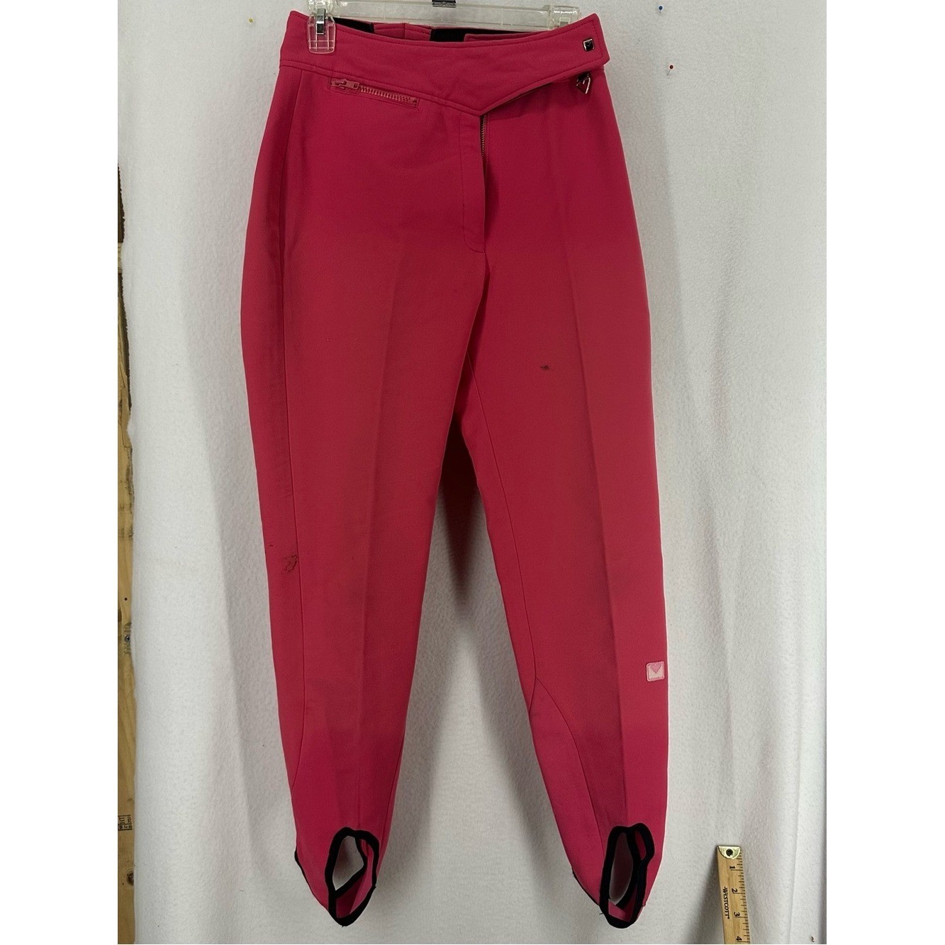 Vintage Obermeyer Hot Pink Ski Pants Stirrup Wool Blend Women’s 12R Japan