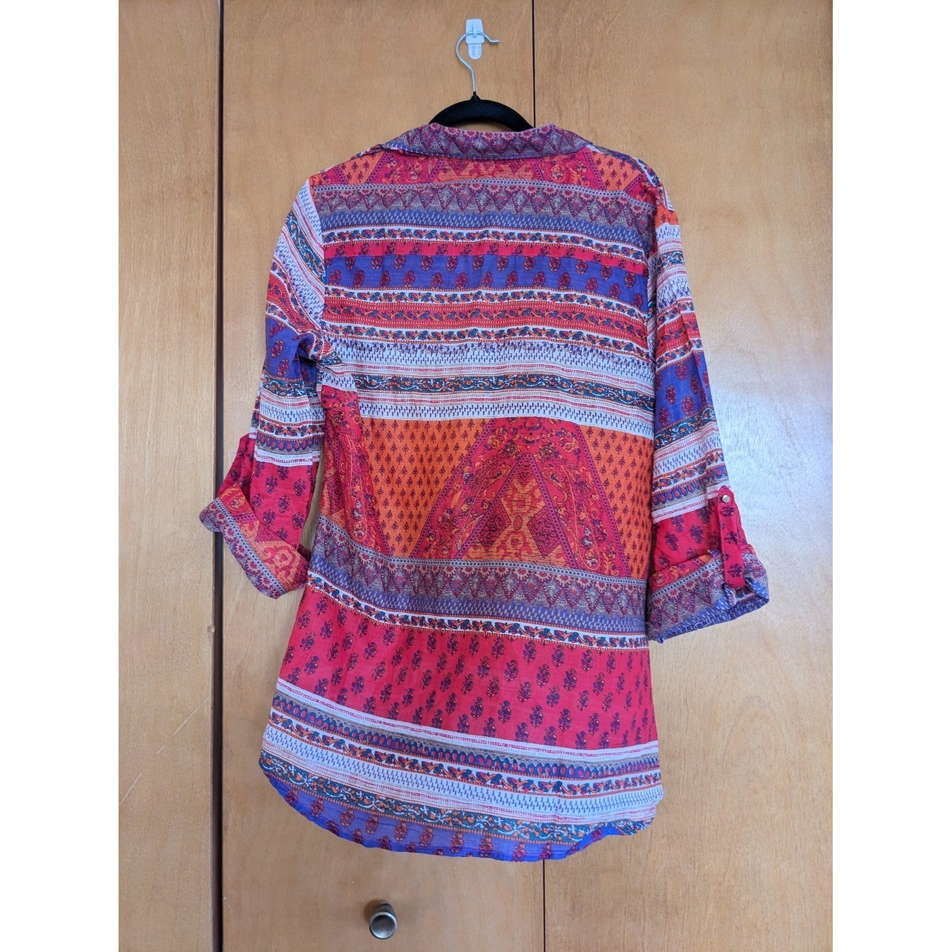 VTG Boho Patchwork Tunic Blouse – Magazine Cotton Voile Top L