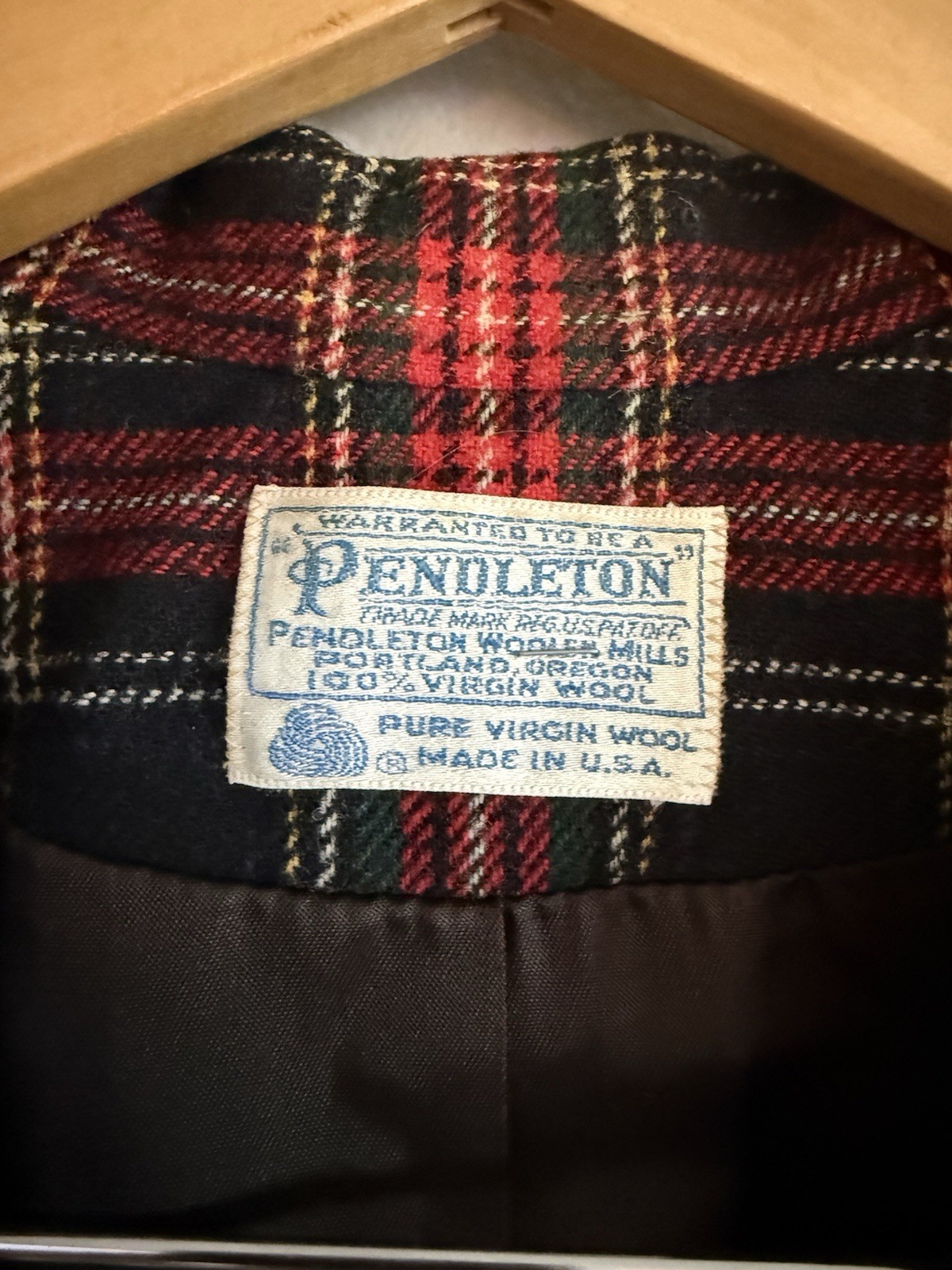Pendleton Vintage Women’s Large Blazer Plaid 80s Red Green Classic Wool Jacket