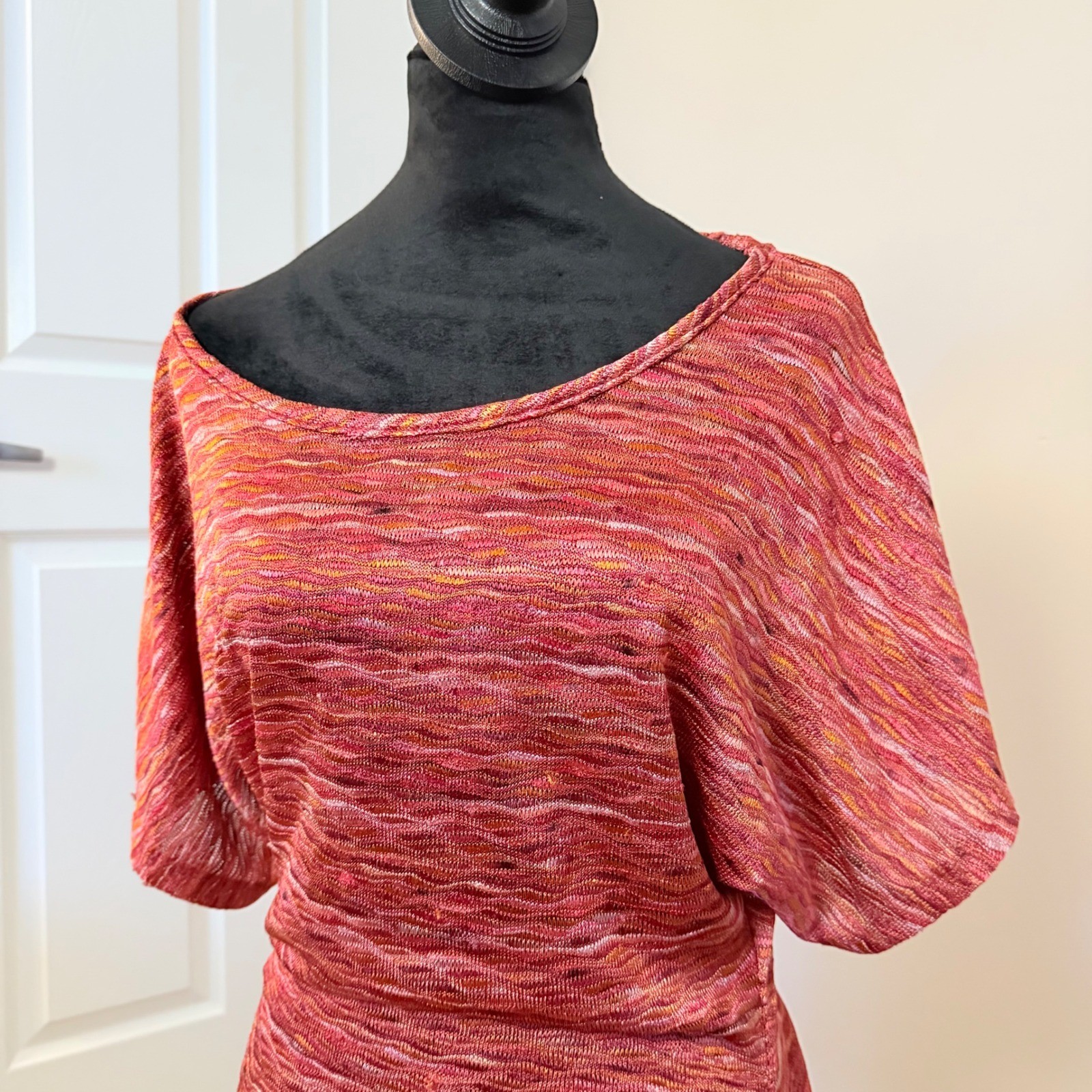 VTG CATO Slouch Blouse Striped Y2K Off the Shoulder Cotton Top 90s Size M