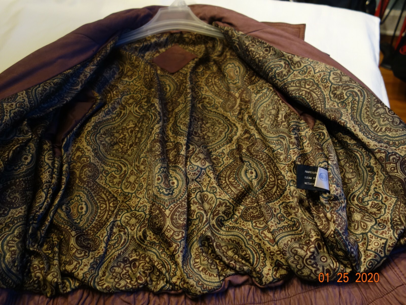 Jaqueline Ferrar Plum Purple Suede Leather Coat Jacket Ladies Size Medium