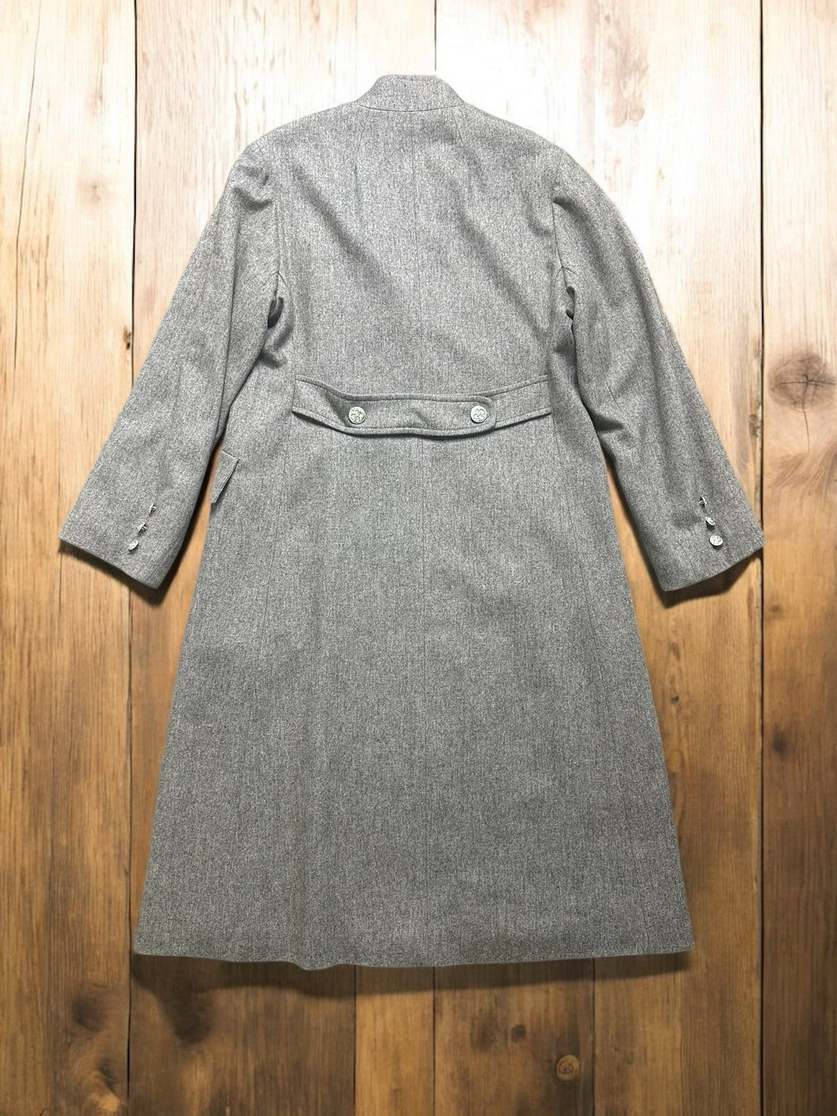 Wellington Featherlite Wool Long Trench Coat Gray Lightweight Size Small
