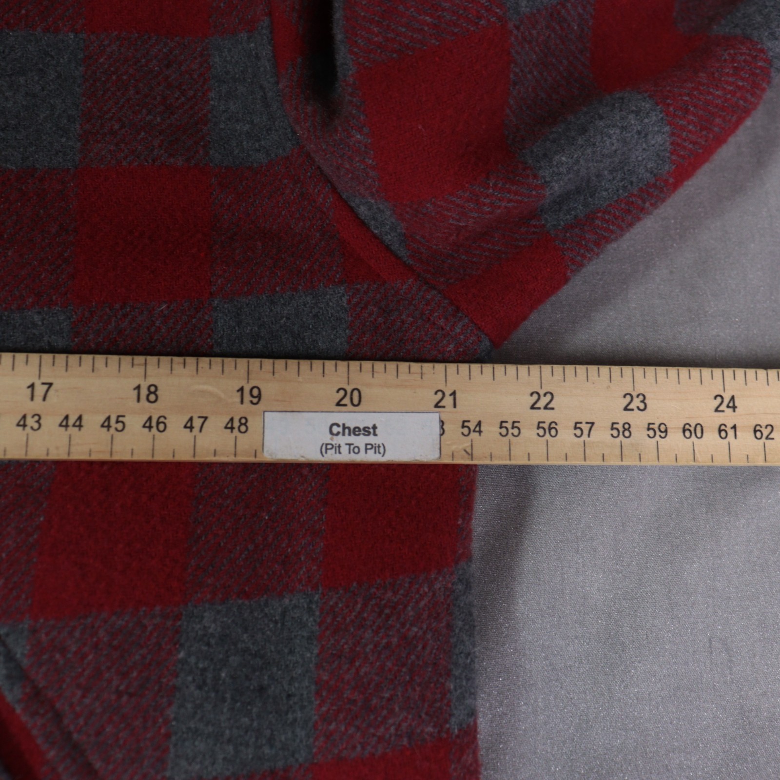 Vtg J Crew Shacket Jacket Car Coat Quilt Lining Red Check Chamois Oversized Sz S