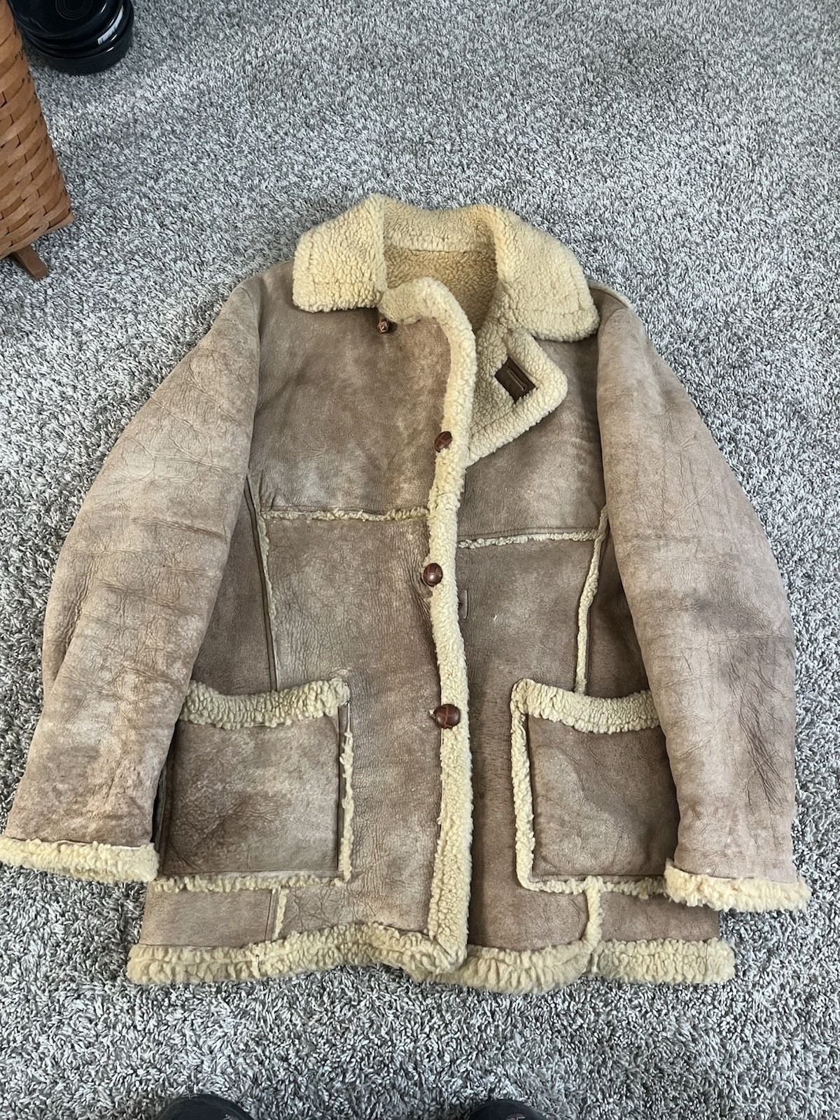Vintage Schott NYC Sportswear Sheepskin Shearling Jacket Size 44 Woman’s USA