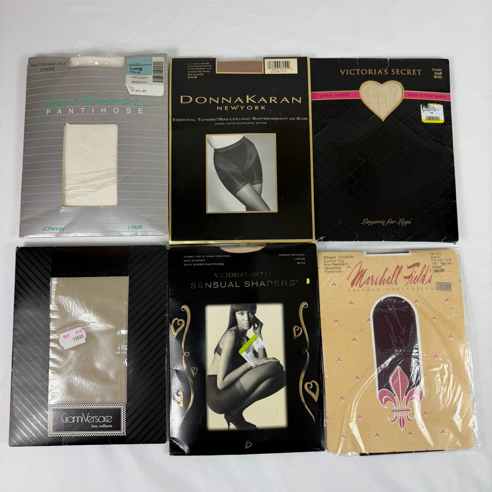 Pantyhose Stockings Vintage & Contemporary 19 pcs Versace Victorias Secret NOS