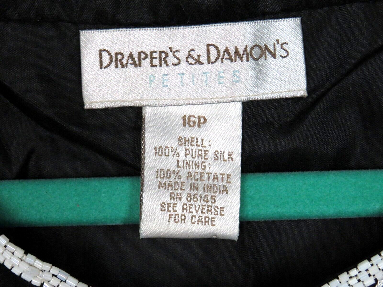 VTG 1980s DRAPER’S & DAMON’S SILK BEADED SEQUIN BLAZER JACKET SIZE 16P