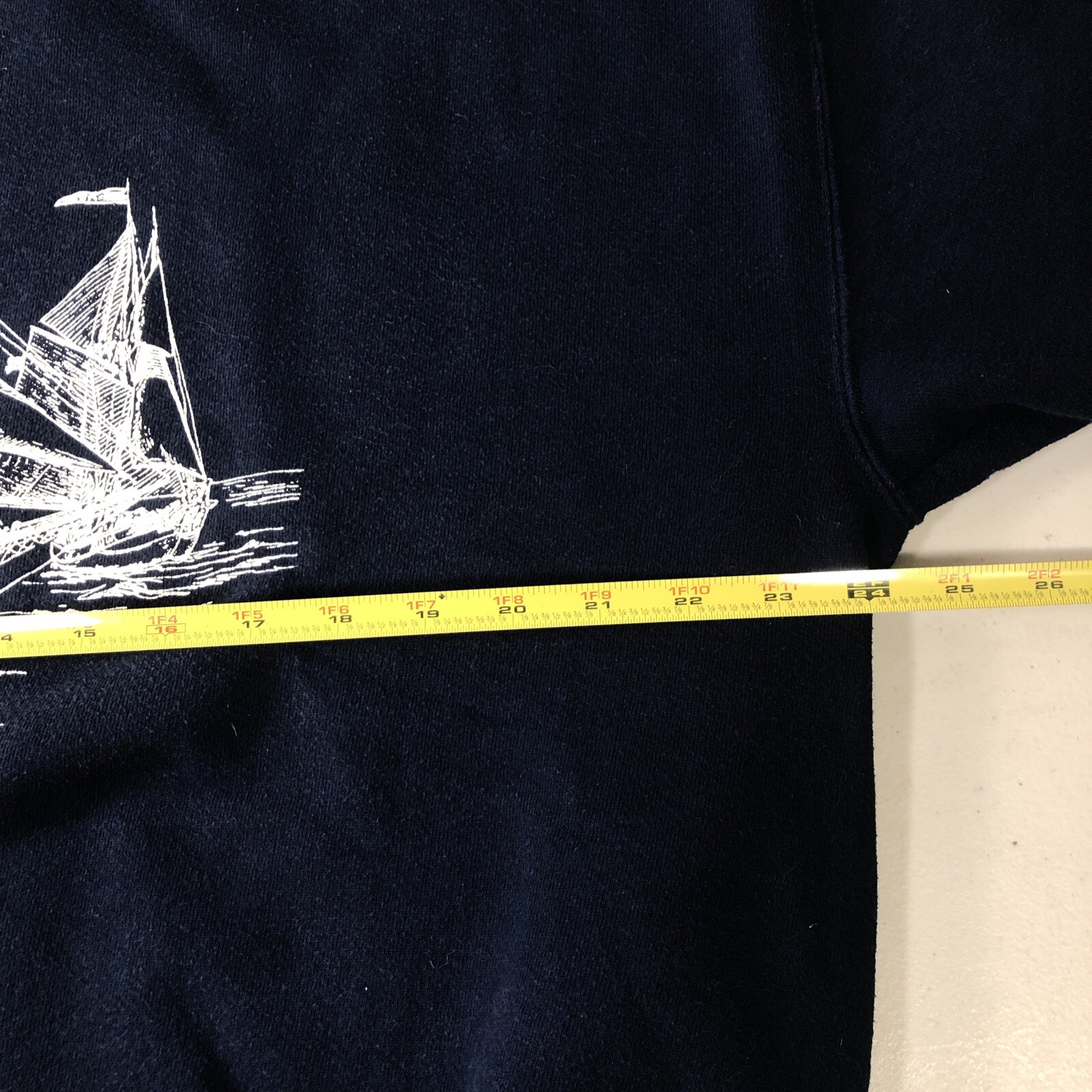 Vtg 1990s JERZEES Sweatshirt Super Sweats 90s Tall Ship Traverse City Blue XL