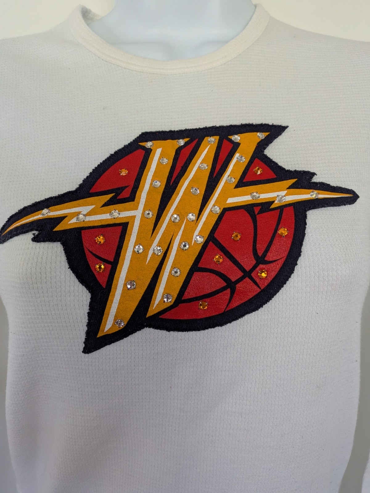 Vintage Y2K Majestic Threads Golden State Warriors long sleeve Crystals top S