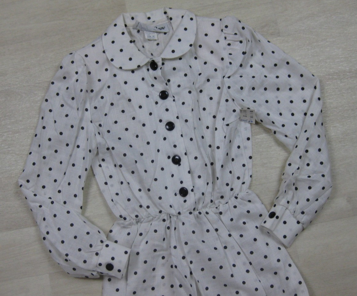 NWT Vintage 80s does 50s Joseph Bruno Midi Dress (4P) Polka Dot New Look NEW