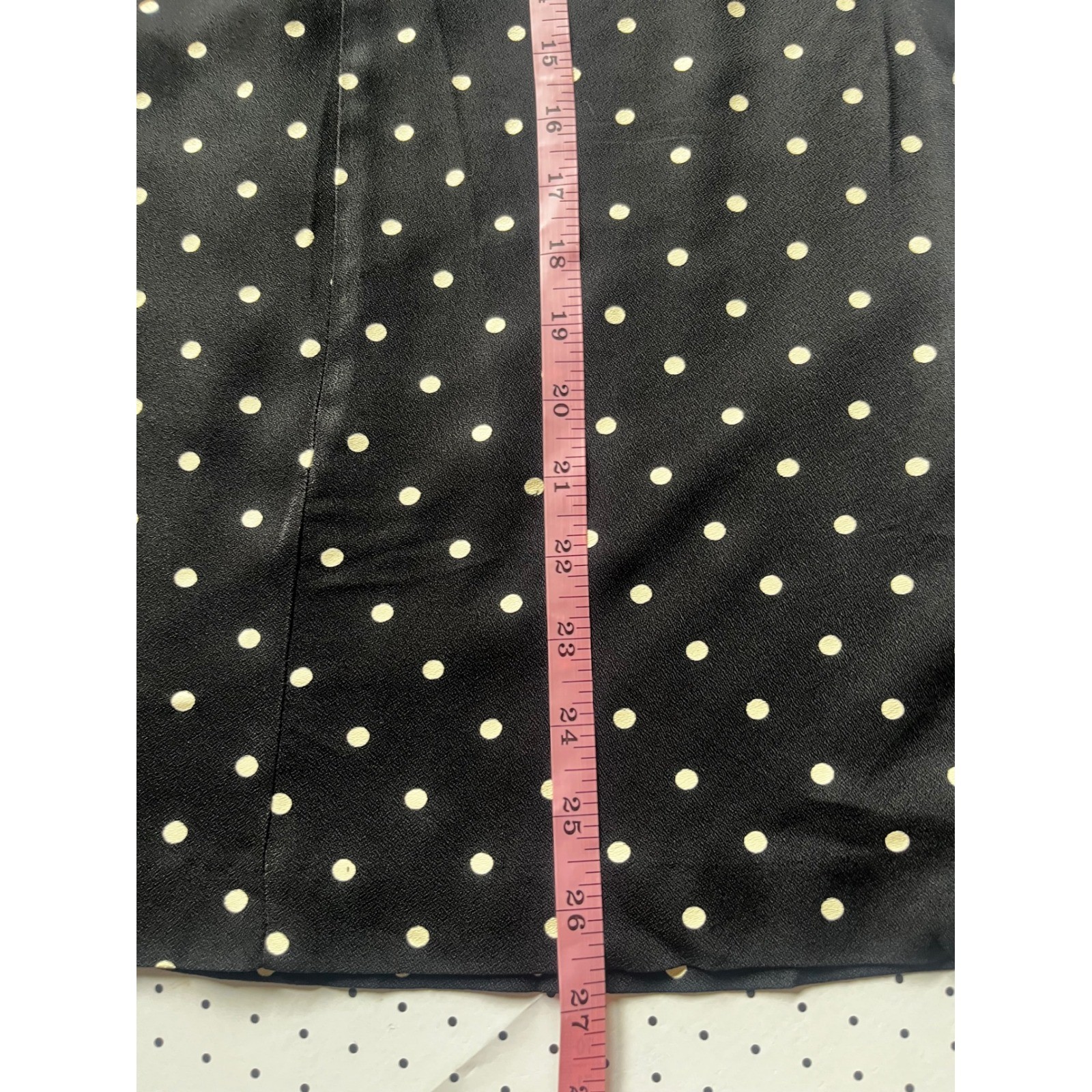 Vintage Virgo 2 Piece Skirt Suit Set Black Polka Dot Short Sleeve Blazer Sz 10