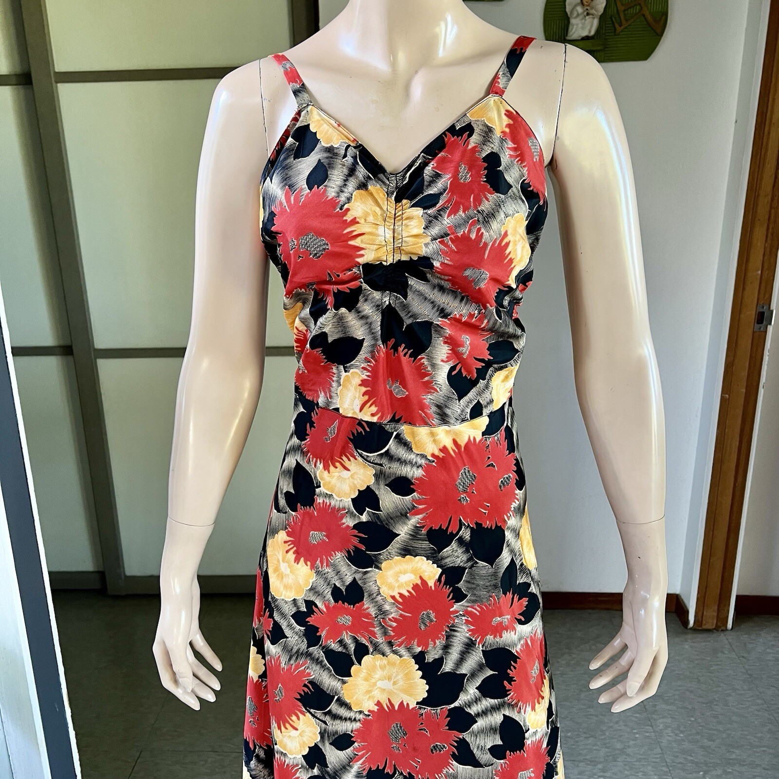 1930s Vintage Fashion Originators Guild Bias Cut Acetate Gown 26-28w