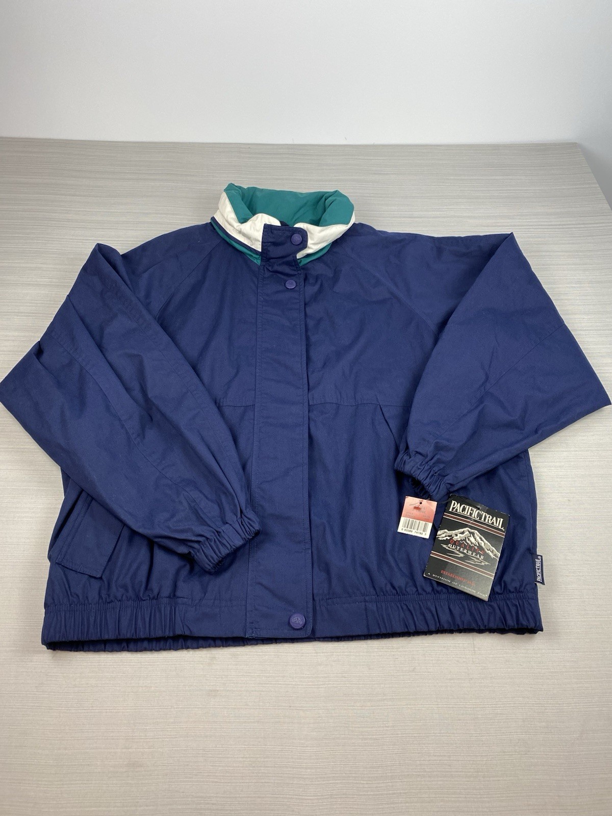 Vintage Pacific Trail Jacket Women’s 90s Navy Blue Windbreaker Size XL