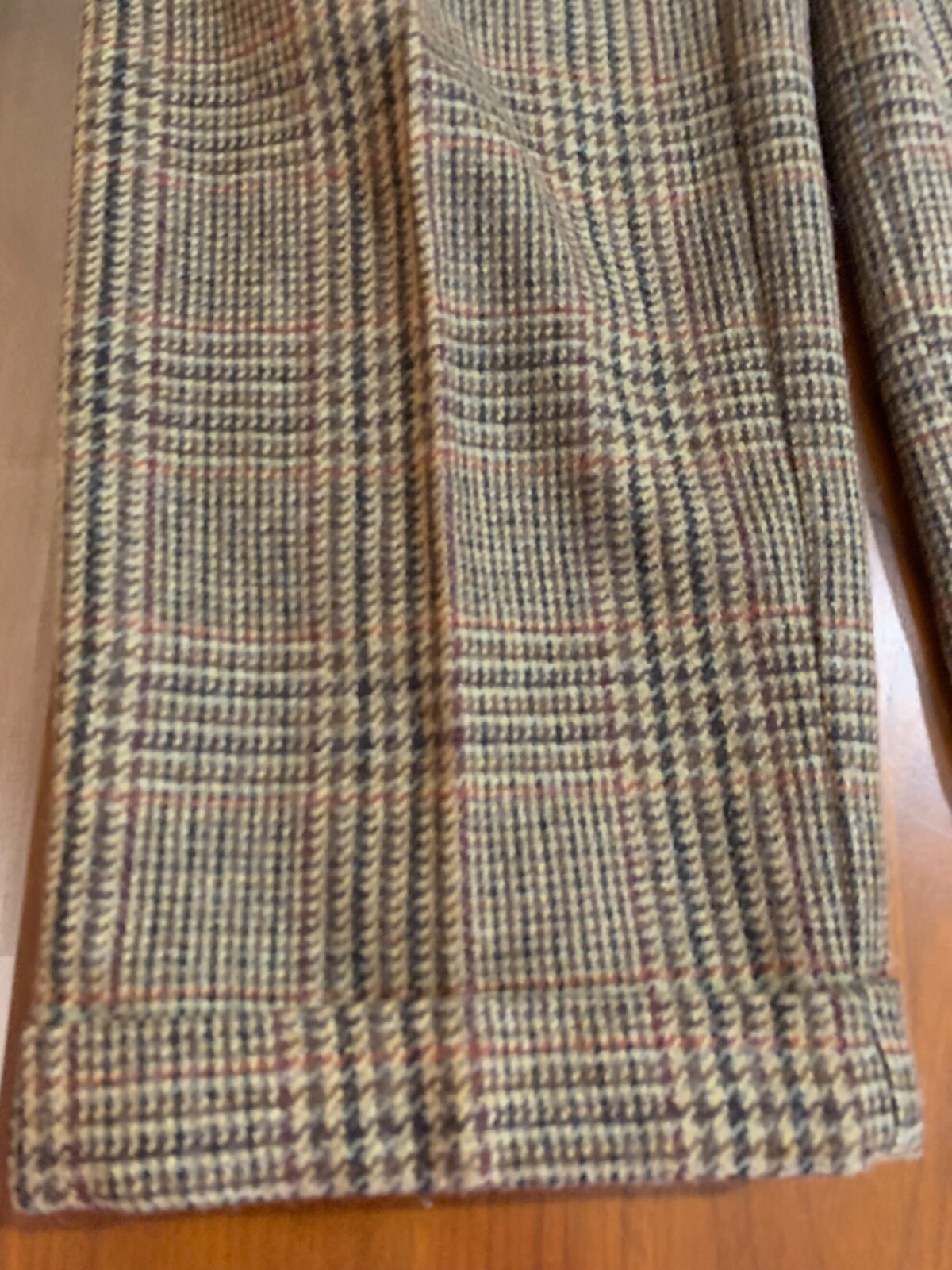 vtg Gap vest size M & pants size 4 menswear brown Plaid wool blend calfskin EC