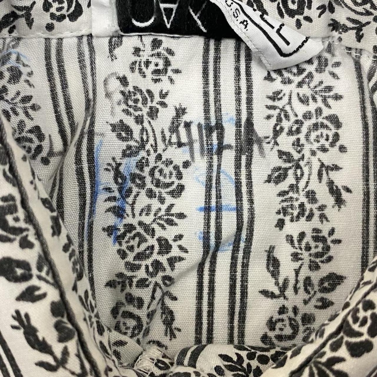 VTG 80s 90s Oak Hill Floral Button Up Shirt Blouse Top Womens L/XL White Black