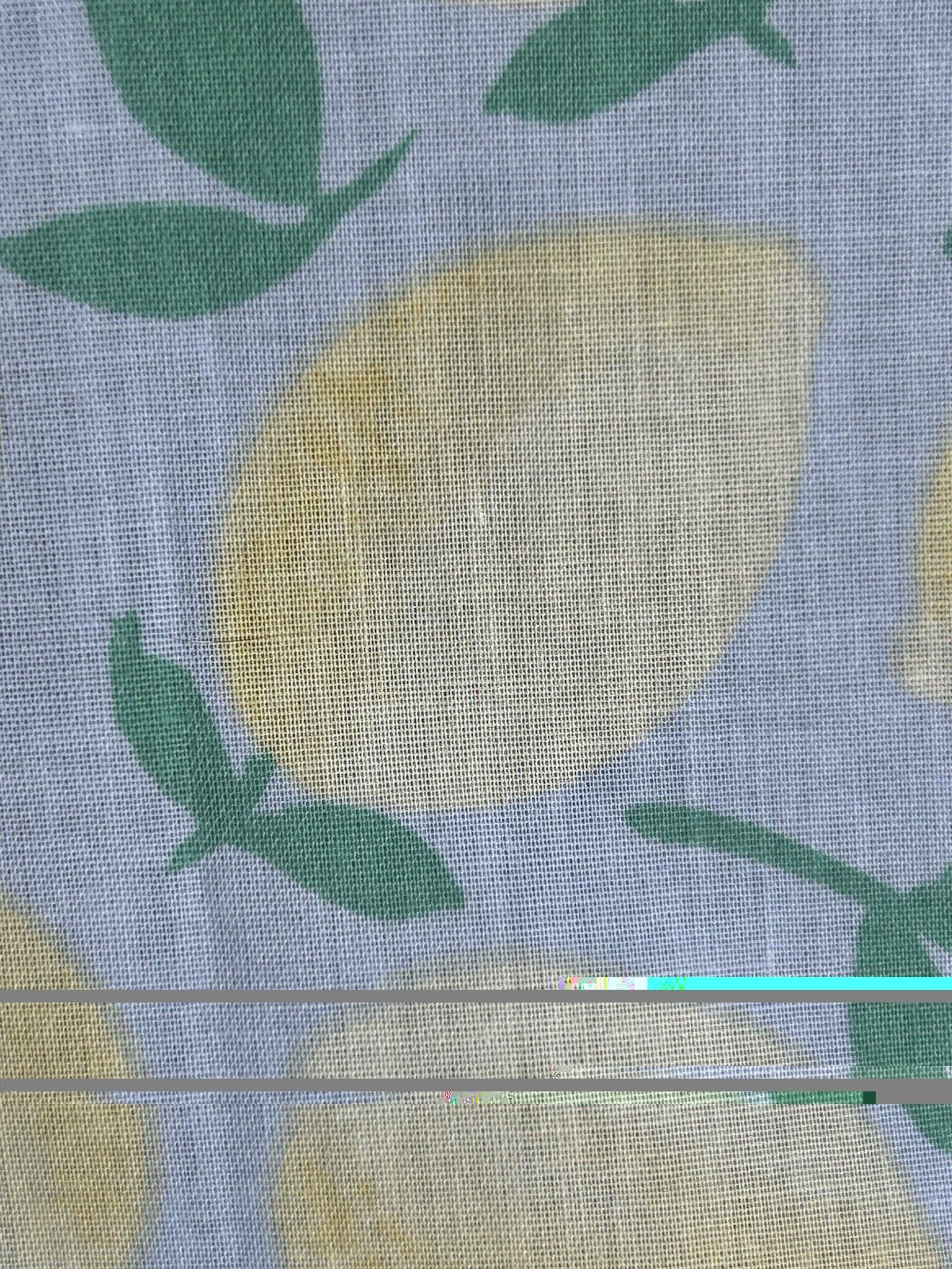 Vintage NATIONAL House Dress Robe Duster Large Blue Yellow Lemon Print EC