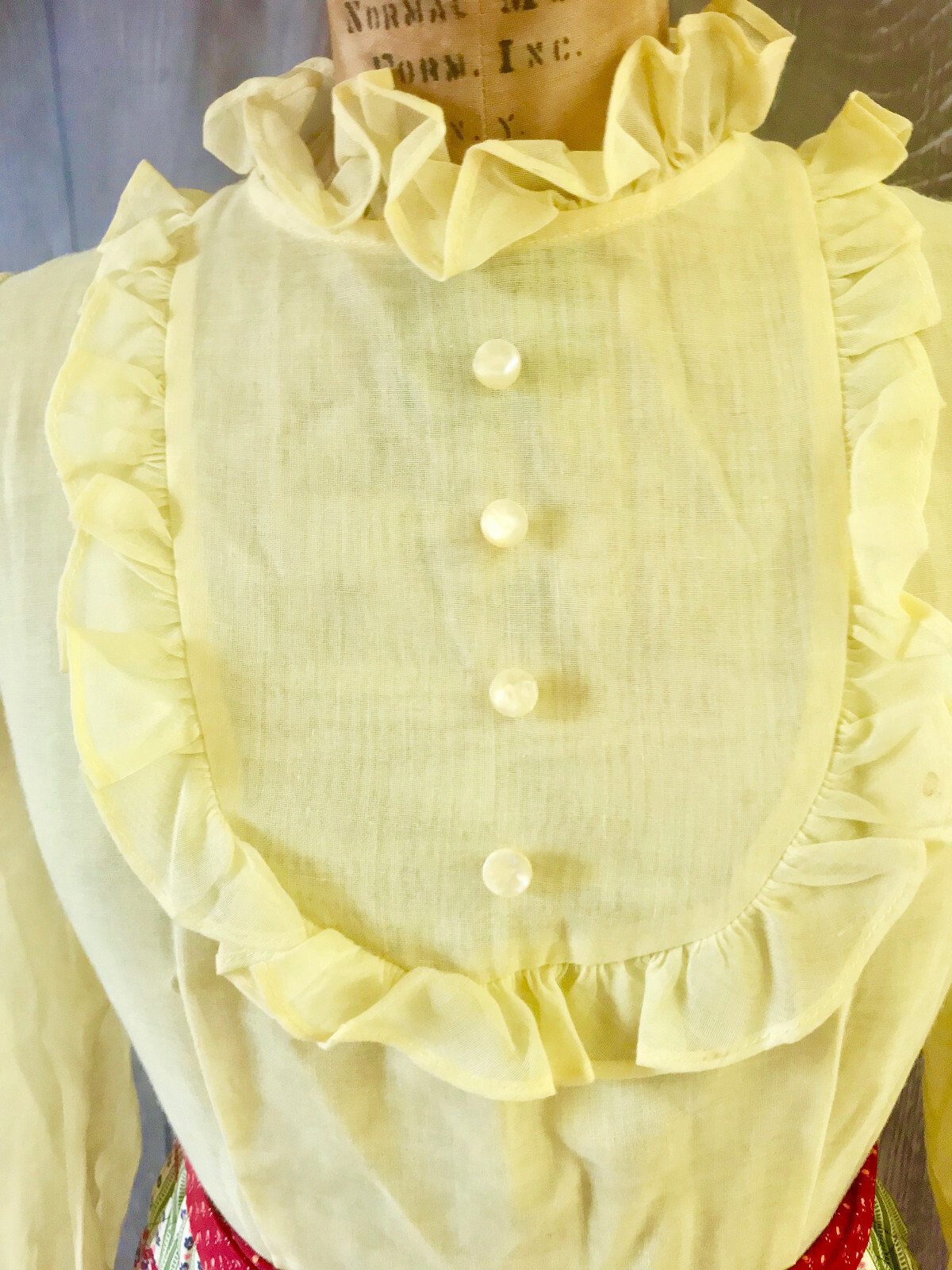 Vtg Cinderella Brand 1970s Boho Chic Maxi Peasant Ruffled Dress B.Altman Med