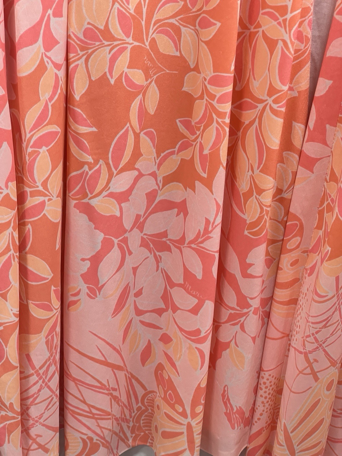 Vintage 70s Miss Elaine Mori Butterfly Floral Peignoir Set Nightgown Robe SZ SM