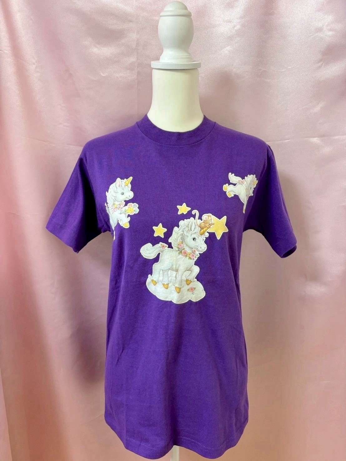 Vintage 1980s Precious Moments Unicorn T shirt Made in USA Size XL Kawai