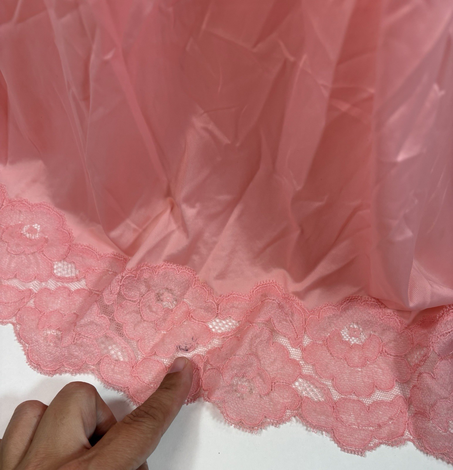 Vintage Shadowline Nightgown Robe Set M Pink Nylon Lace Peignoir Lingerie Floral