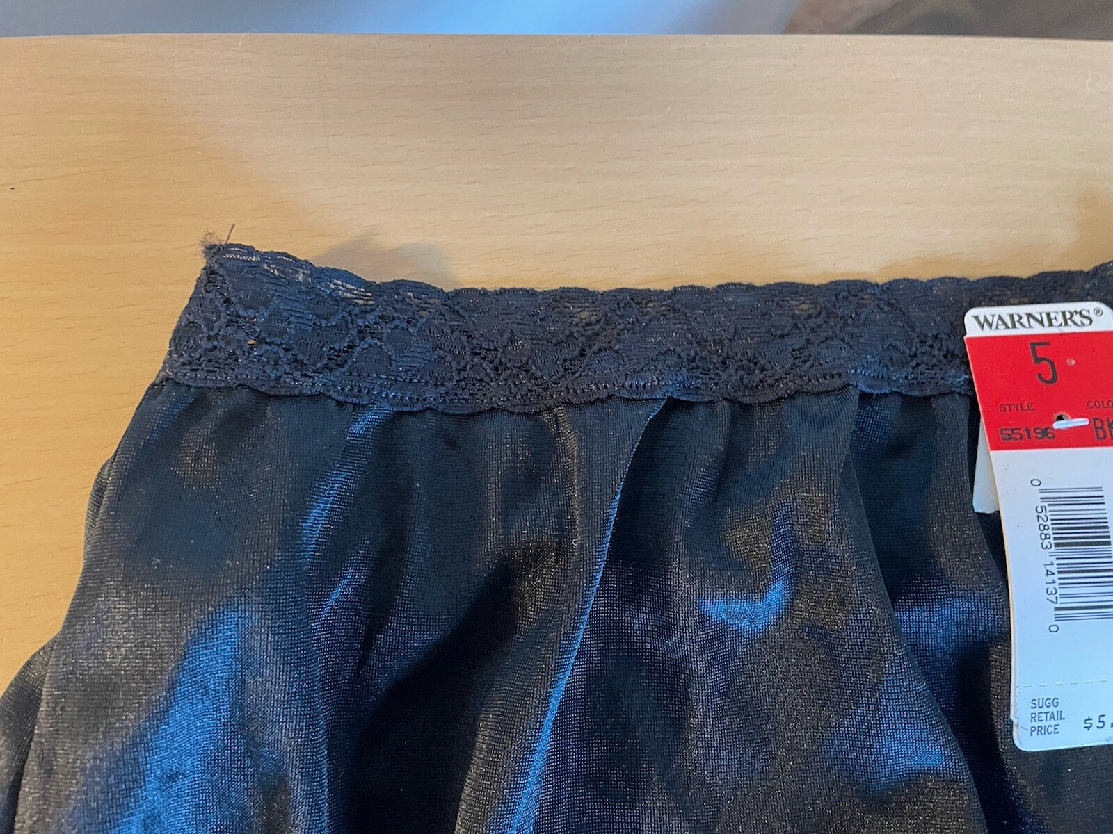 Vintage WARNERS Black Panty Style 55196 Size 5 NWT
