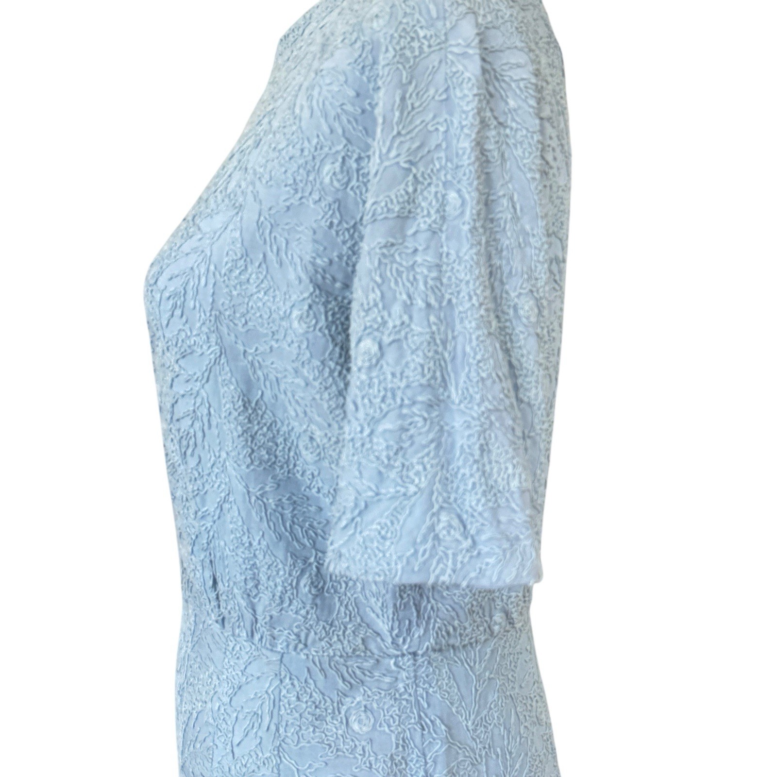 Vintage 60s Mel Naftal Dress Womens Blue Secretary Madmen Pencil Dress Soutache