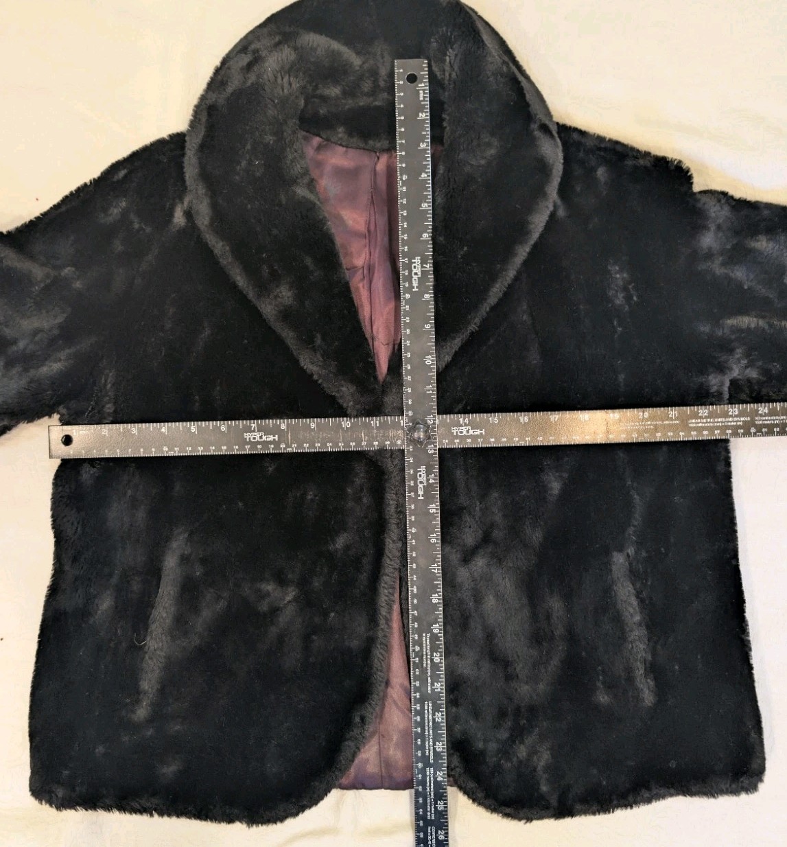 VINTAGE BORGANA Borg Deluxe Black Faux Fur Jacket – Fits L / XL