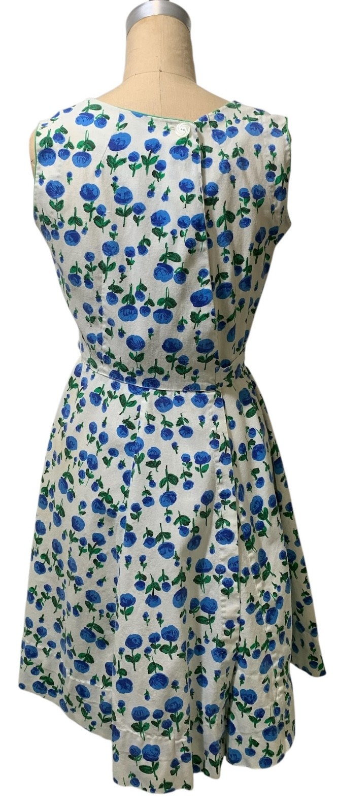 SWIRL Vintage 60s Women’s Cotton Rose Print Dress Tie Waist Pockets – Sz M