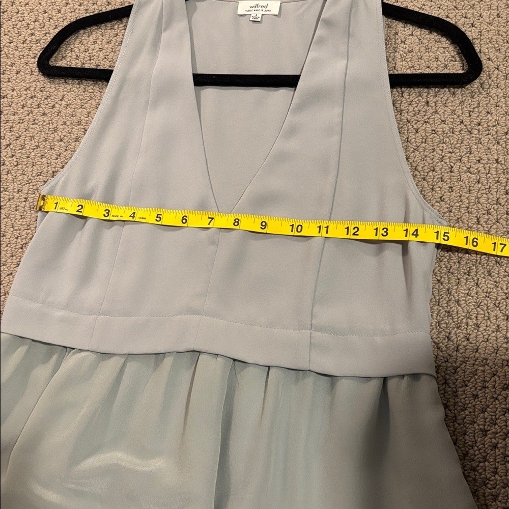 Aritzia Wilfred Vignette Dress Green V-Neck Sleeveless With Pockets 100% Silk