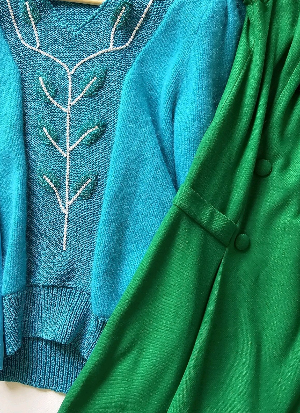 1980s 1990s Vintage Knit Turquoise Angora Sweater Eugenia By Angenie Vneck #97
