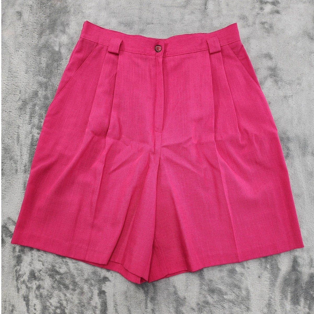 Vintage Sag Harbor Shorts Women S Pink High Waist Pleated Baggy Casual Barbie