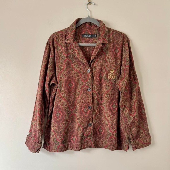 Vintage Red Paisley Black Label Lauren Ralph Lauren button up