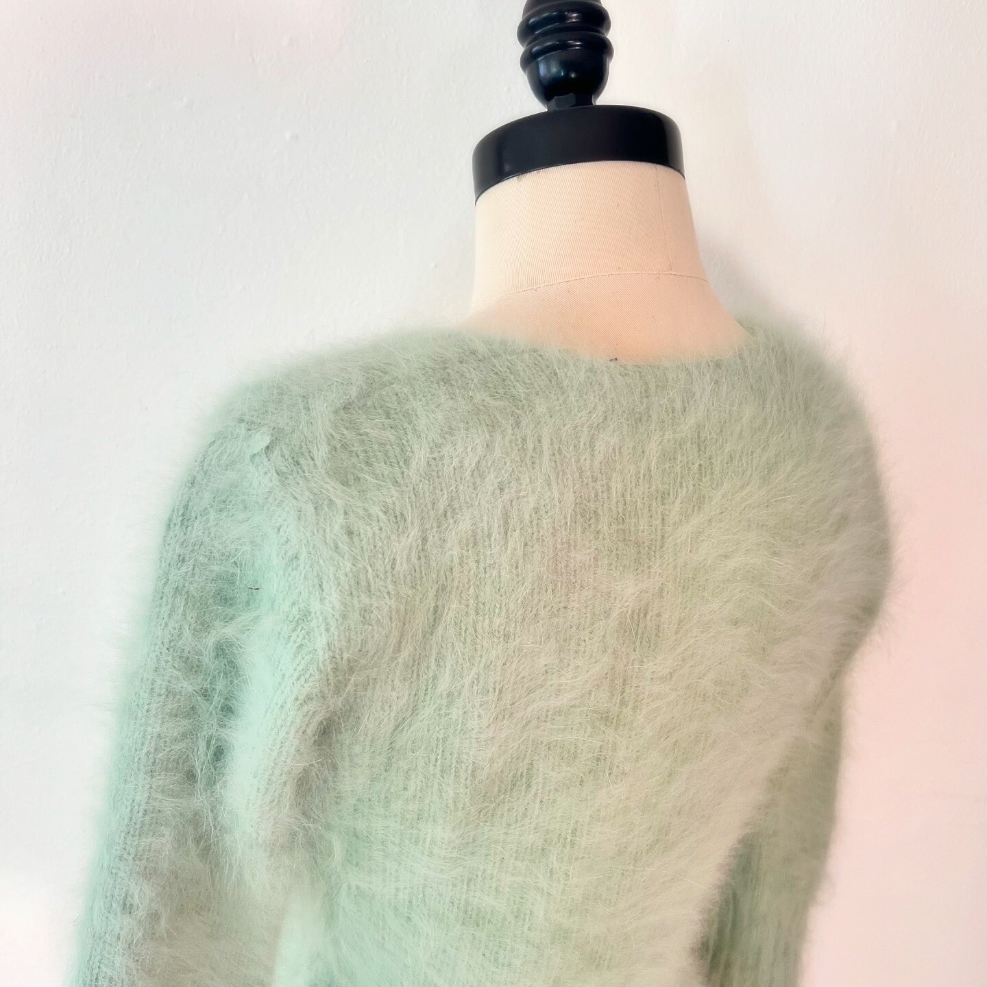 FLUFFY MINT GREEN 90s 1990’s Vintage Retro Grunge Fairycore Angora Sweater M