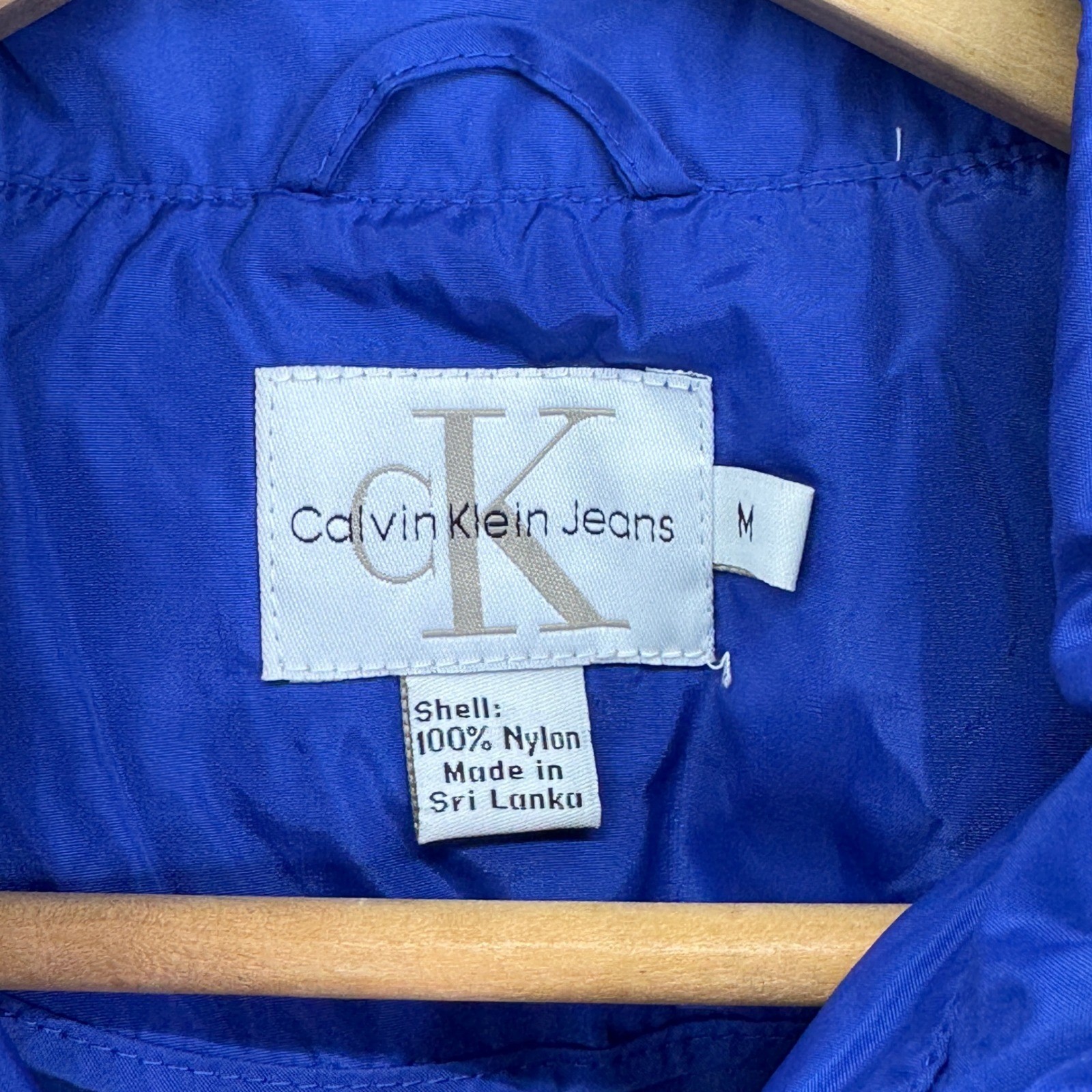 Calvin Klein VTG 90s Nylon Vest Sz M Blue Gorpcore Streetwear Sleeveless Jacket
