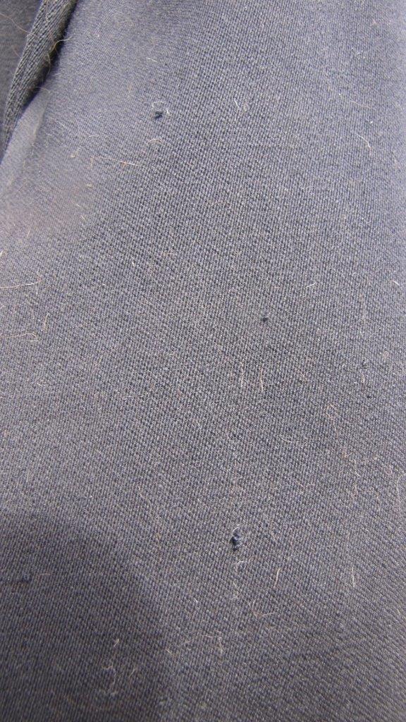 1920S BLUE ART DECO COAT SIDE STITCHING & PLEATS MED/LG CELLULOID BUTTONS