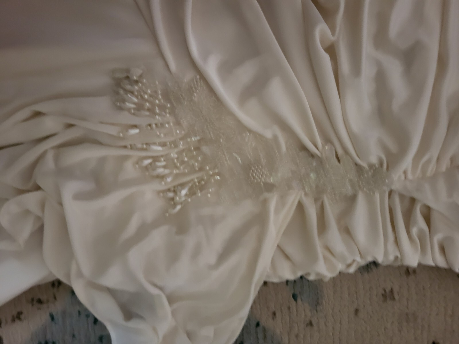 Filigree Lt vintage beaded womens S M Dress size 6 ruched bridal party chic