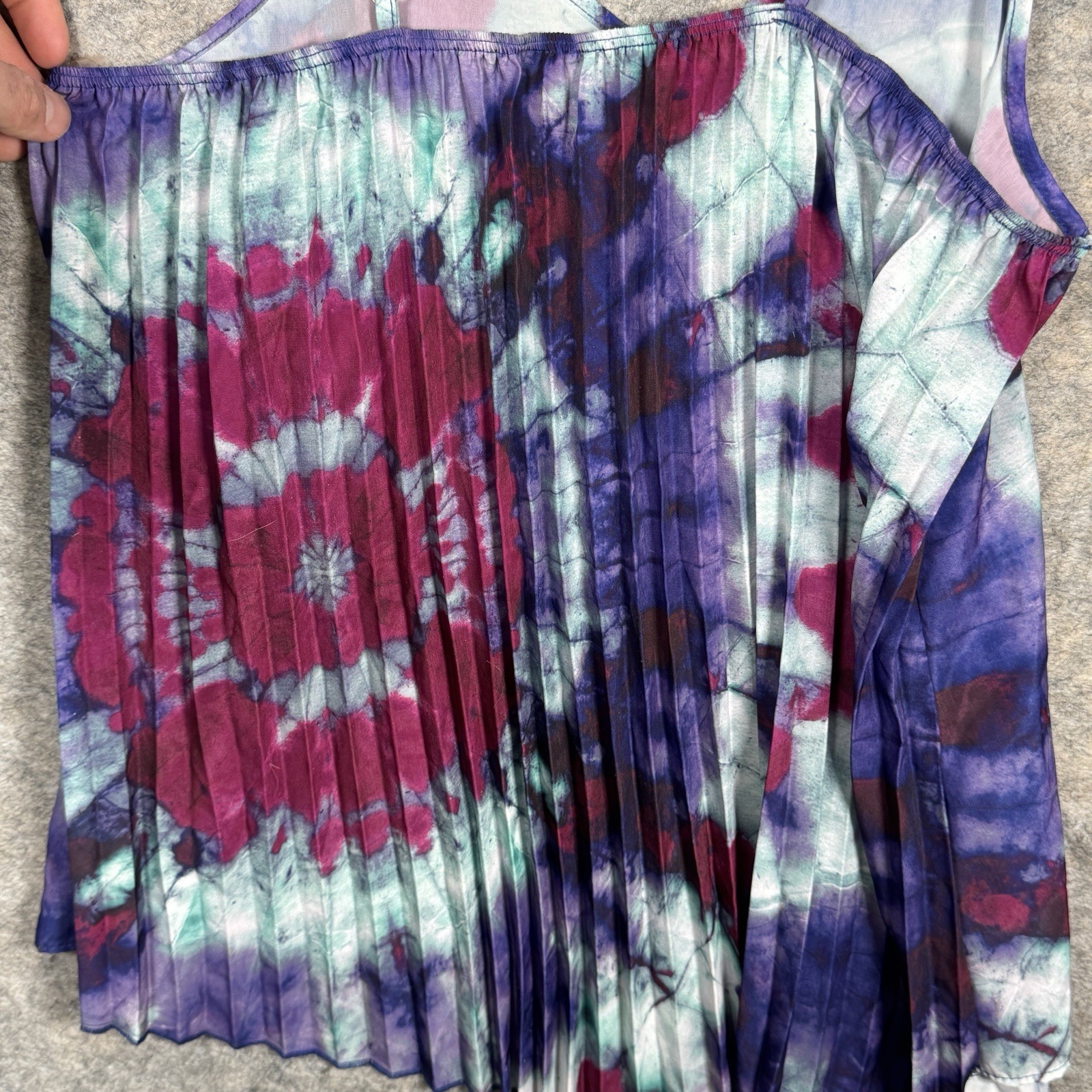 Vintage Y2K Womens Eyeshadow Tie Dye Camisole Tank Top Size S 17×26 Adjustable
