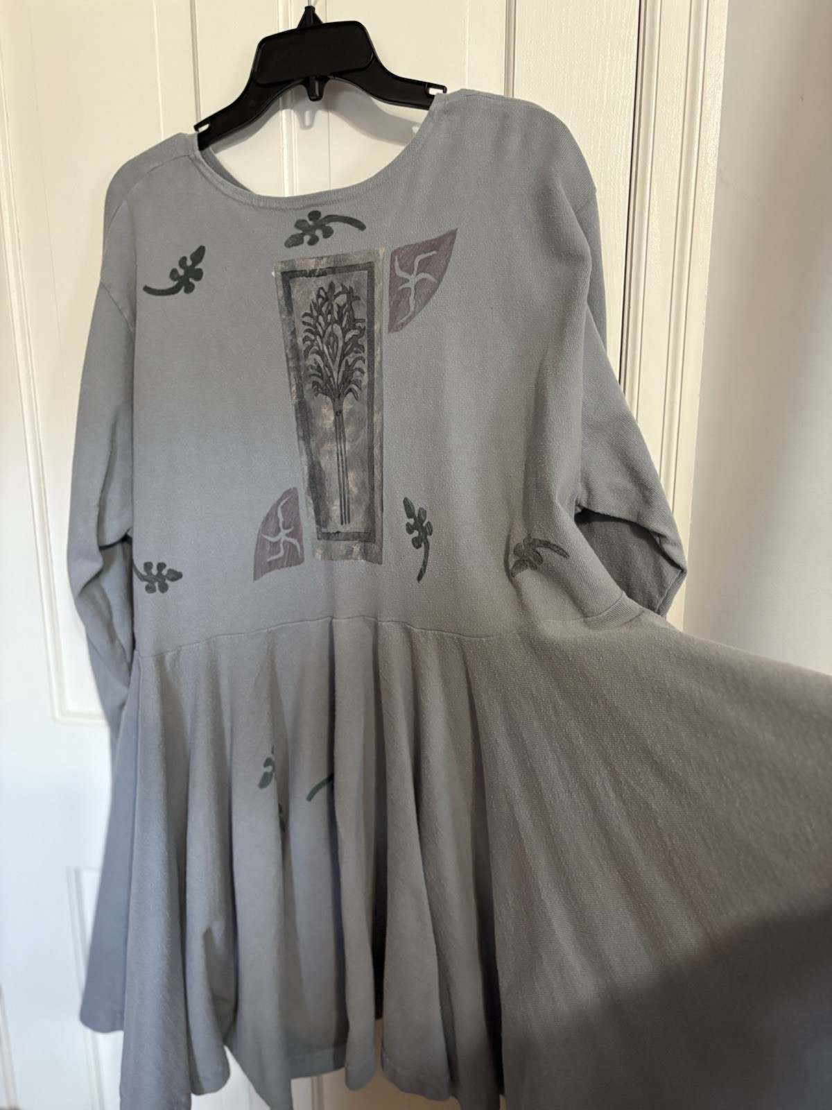 Vtg Early 90s Blue Fish Short & Full Dress OS Blue Boho Art to Wear SIGNED