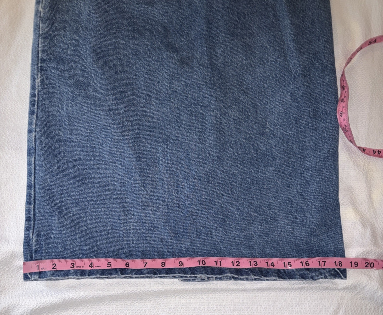 VTG 80s Stuffed Shirt Jeanswear Denim Maxi Skirt Made USA Bronze Snaps Sz 13/14