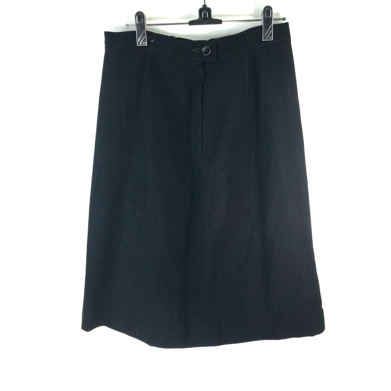 Vintage Womens Utility A Line Pencil Black Midi Skirt Size 26X22