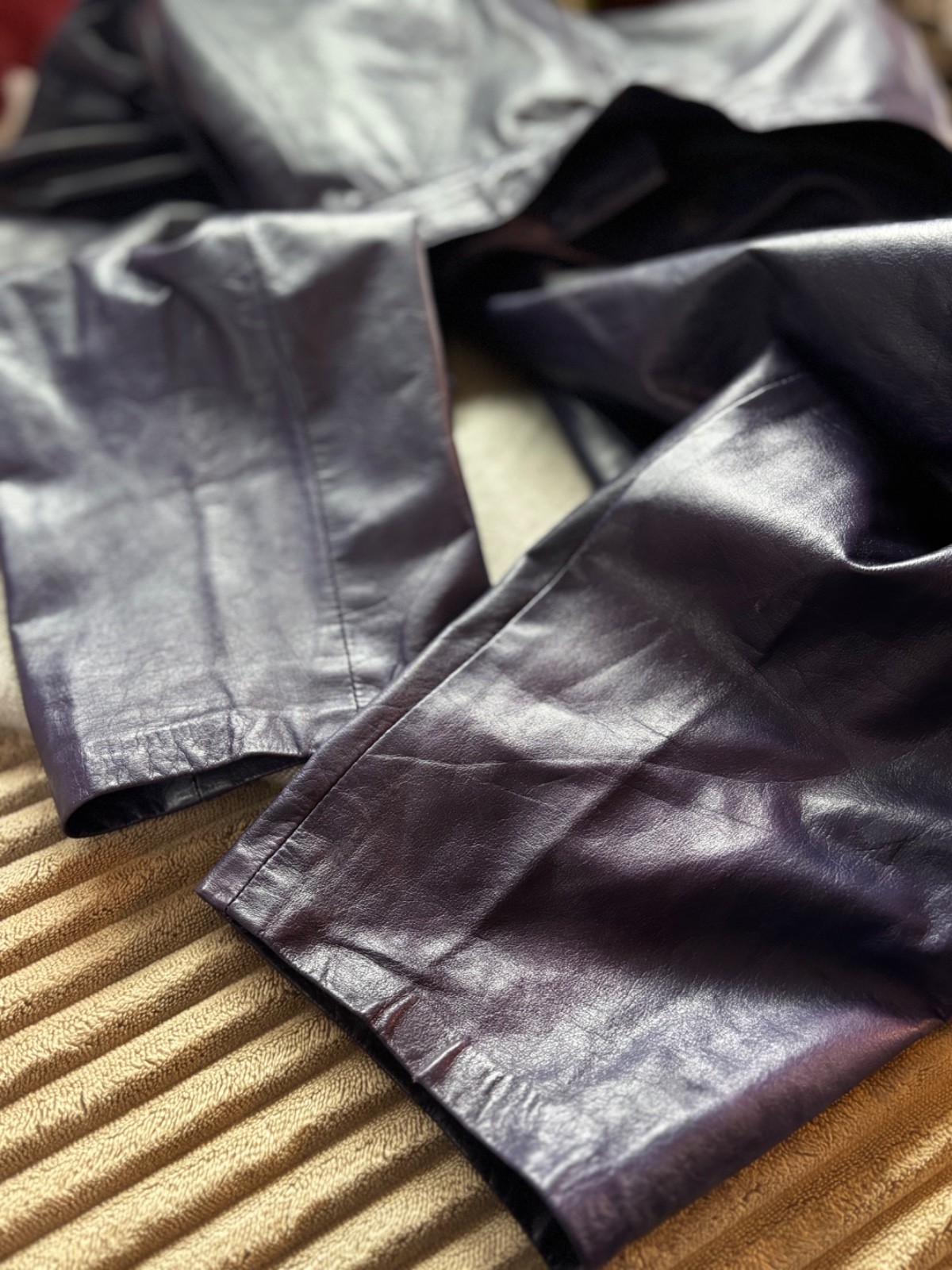 Vintage 1980s Leather Pants Liz Roberts Robert Elliot Natural Comfort Pockets