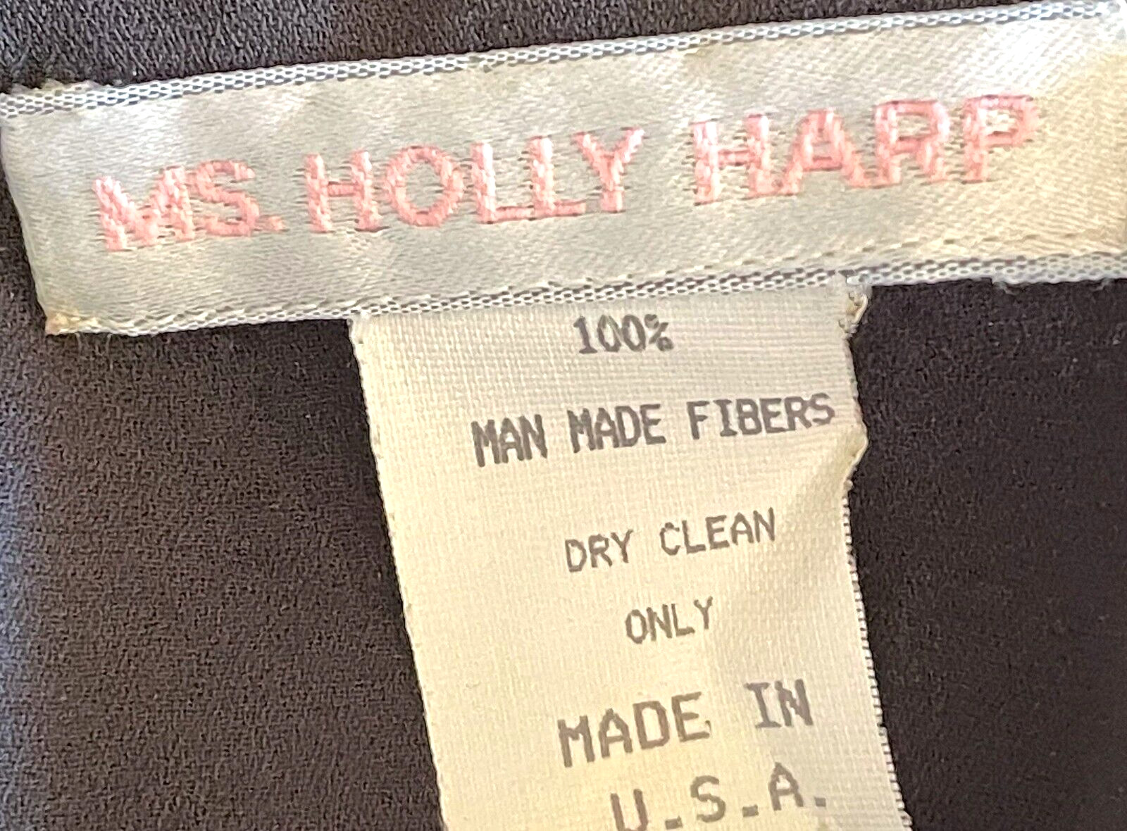 Vintage 80s Holly Harp Black Layered Dress W/Rhinestones /Scalloped Edges SZ 12