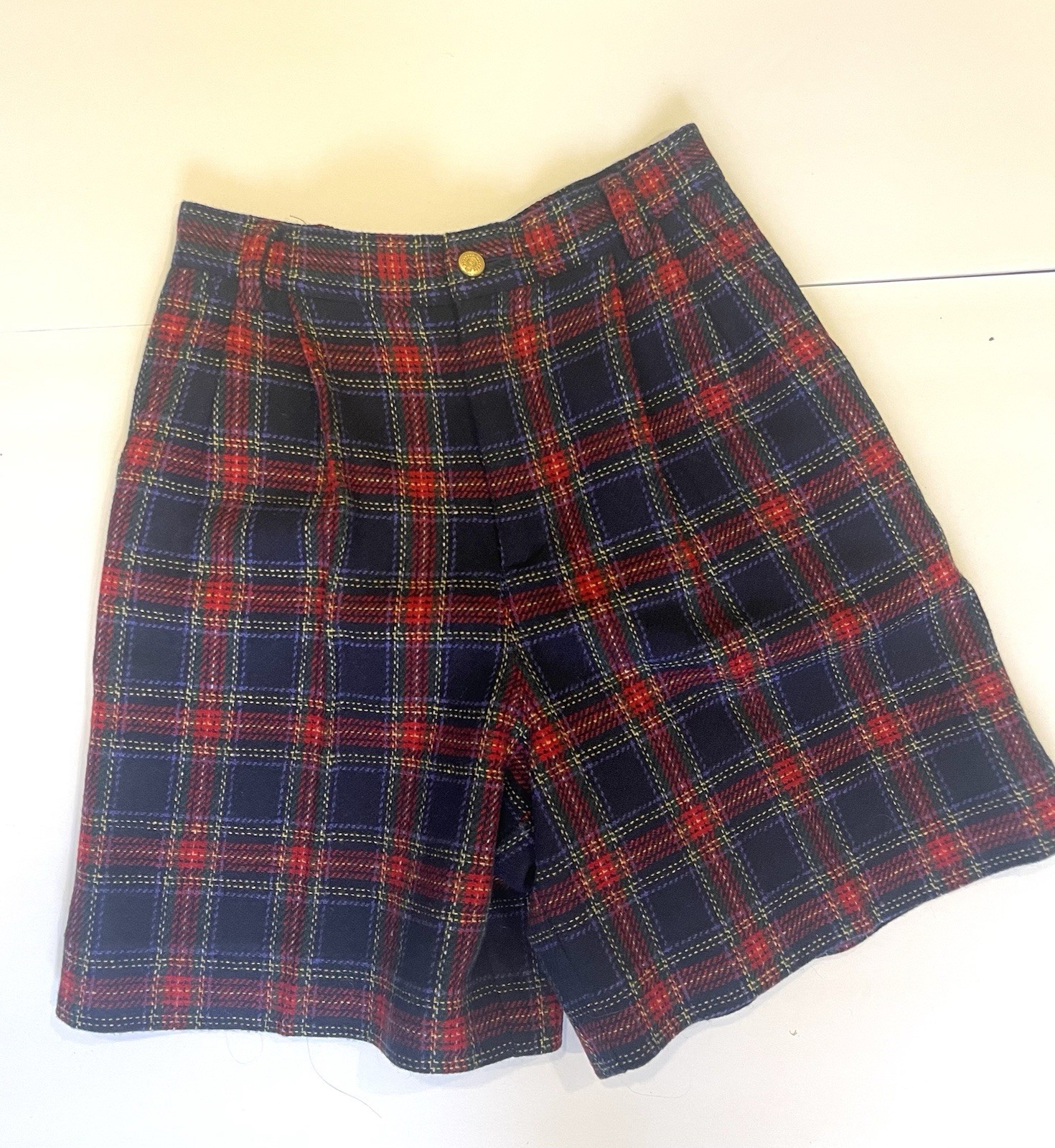 Vintage 1980’s LizSport Plaid Vest and Shorts | Wool blend | Womens Size 2