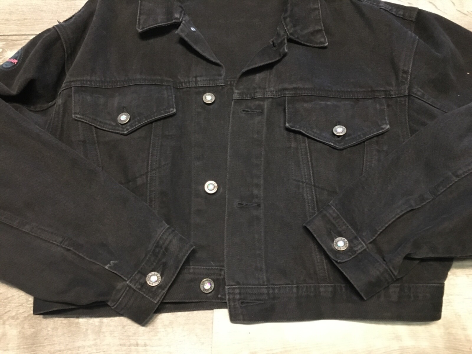 L.A. Gear Denim Jean Jacket Womens Size Large Made in Hong Kong 80’s Vintage