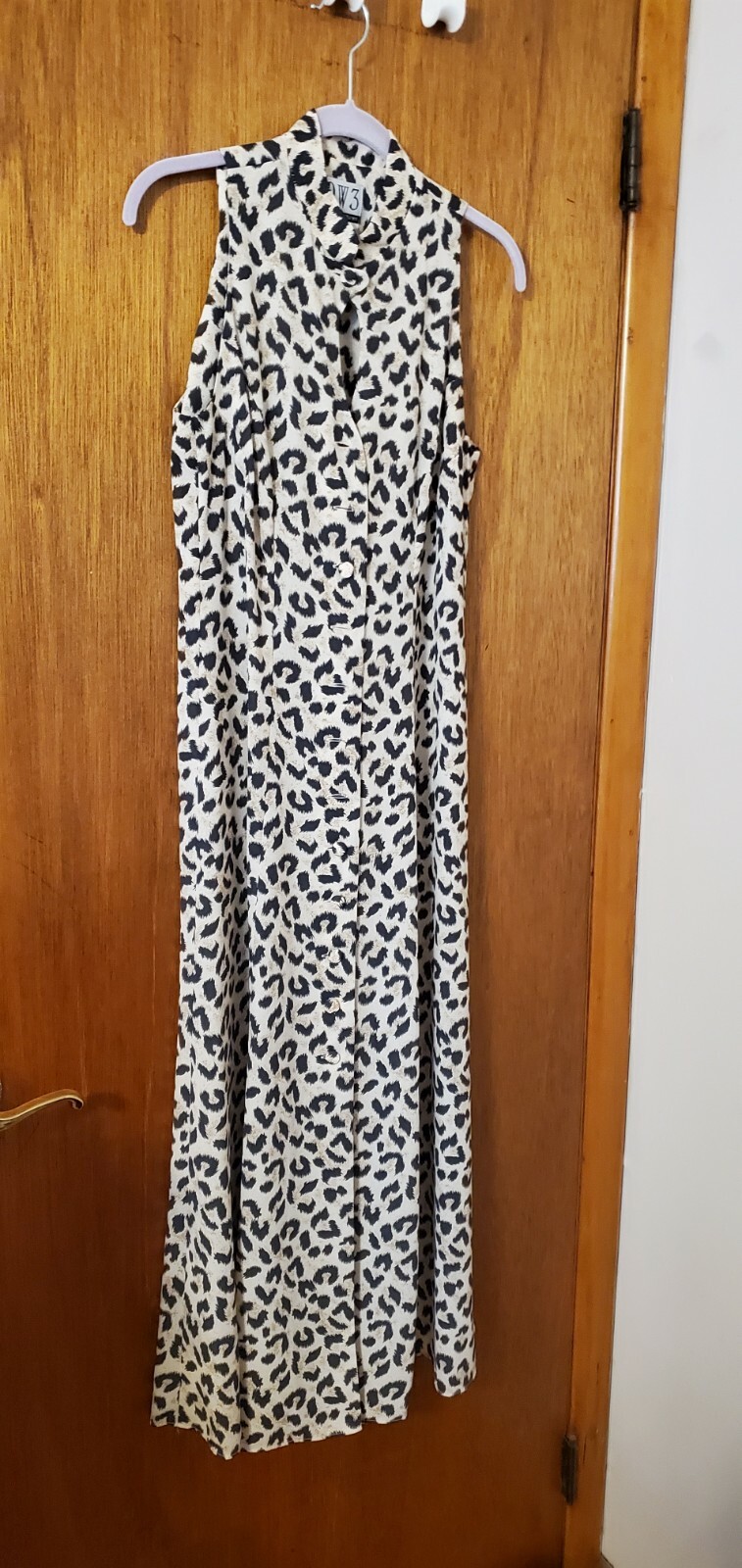 WOMENS VINTAGE DW3 FOR DAVID WARREN LEOPARD PRINT DRESS – SIZE 10