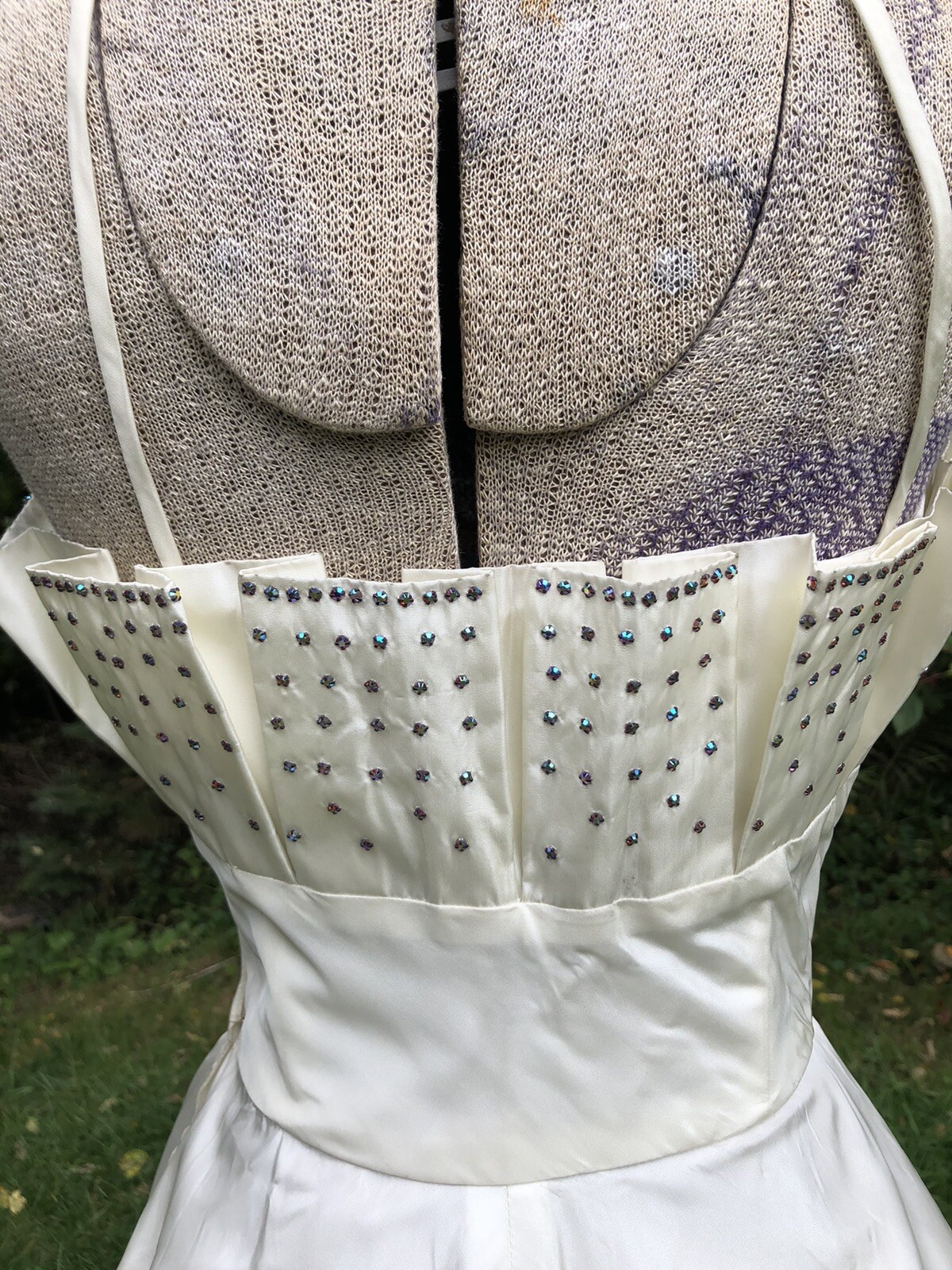 Vintage 1940’s 1950’s Strappy Aurora Borealis Rhinestone Cocktail DRESS 31-22-52