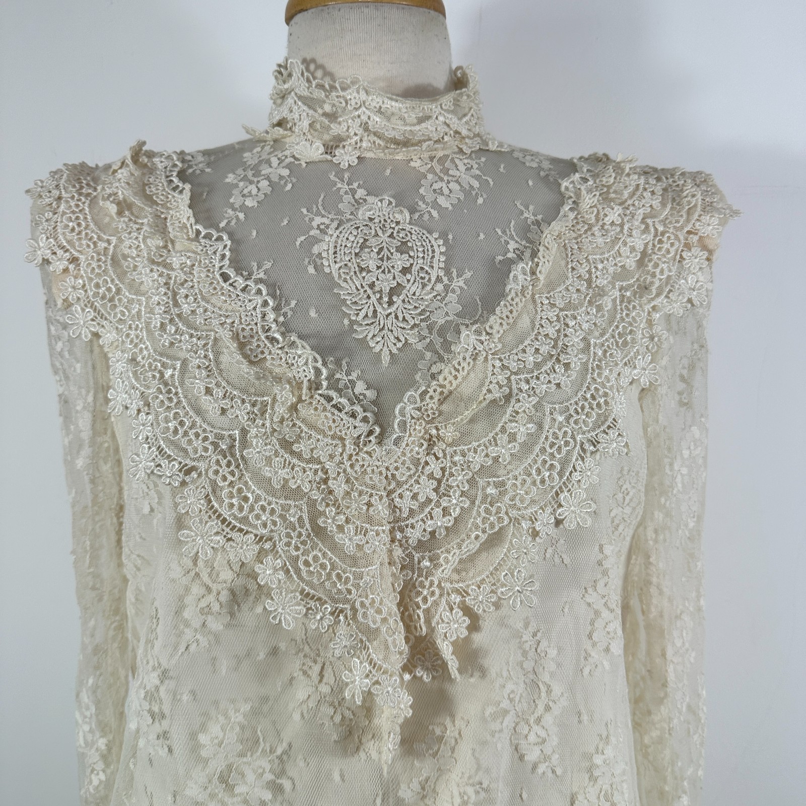 VTG 70s 80s Barbara Chodos Michael Marcella Lace 2 Pc Flapper Set Sz 12 NWT